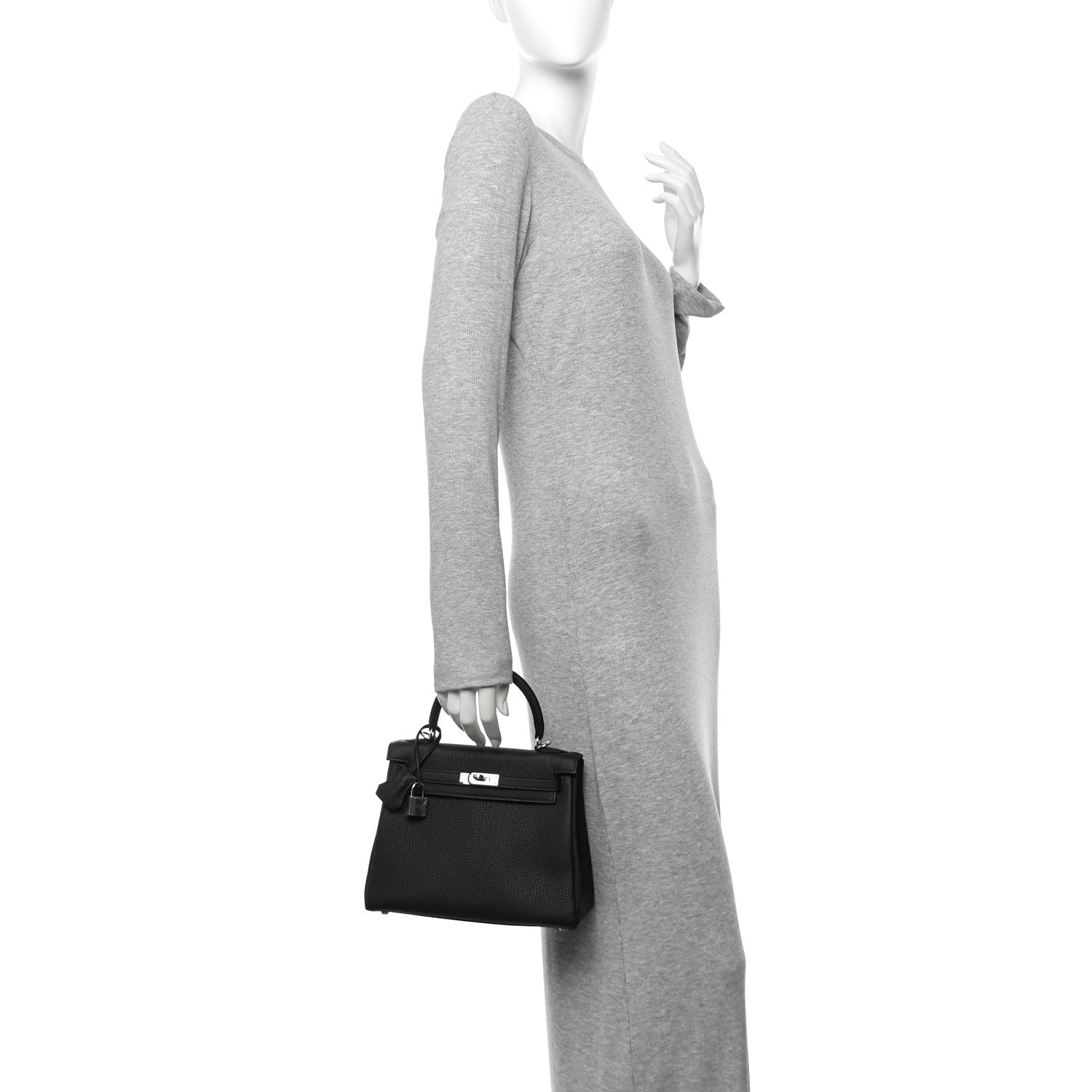 Hermes Togo Kelly Retourne Handbag Black Travel Bag