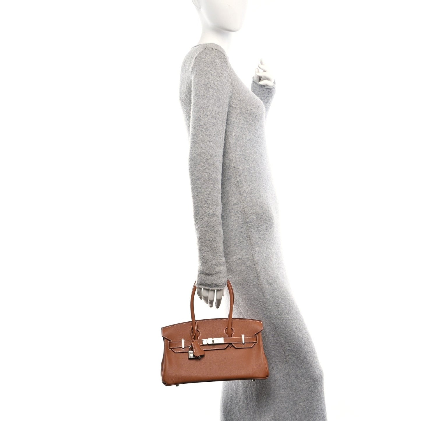 Hermes Evercolor Shoulder Birkin Light Gold Shoulder Bag