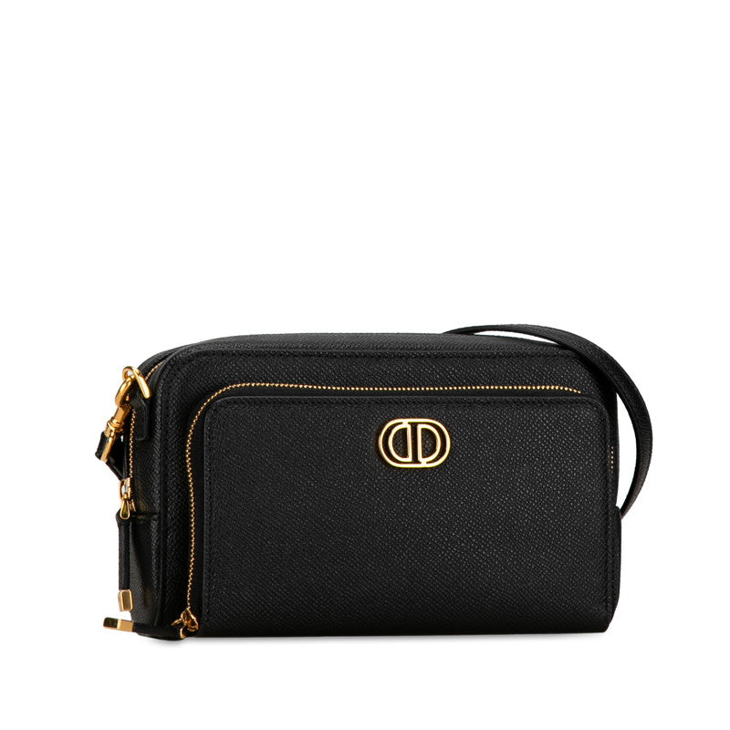 Dior Caro Double Pouch 2Way Shoulder Bag Leather