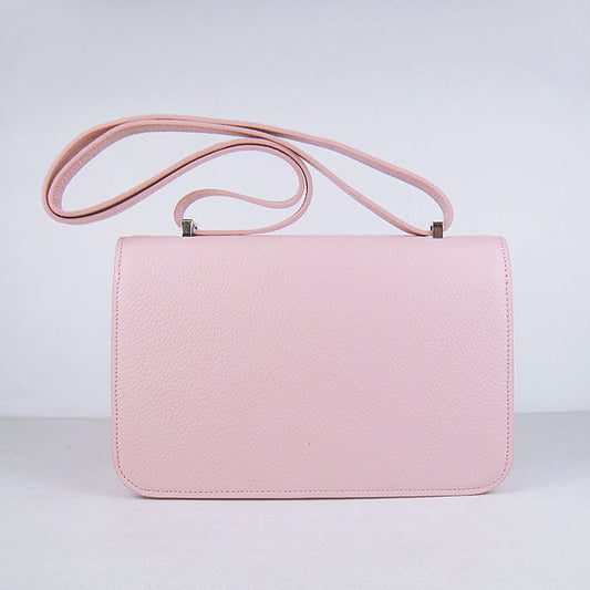 Hermes Luxury Calf Message Bag H Leather Pink Travel Bag