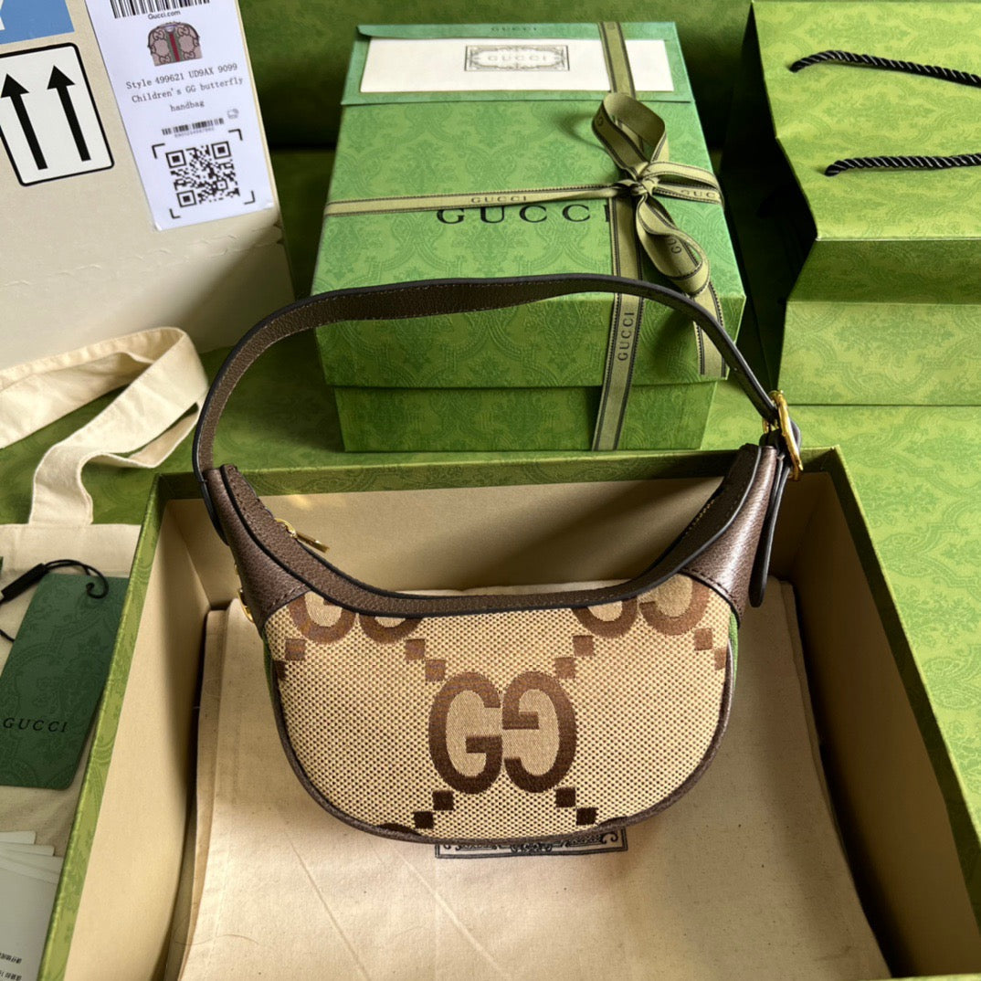 gg Ophidia Jumbo gg , Brown Mini Bag