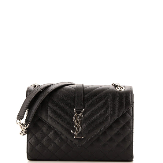 YSL Saint Laurent Luxury Trending Classic Envelope Satchel Mixed Leather Monogram Matelasse Satchel Bag 2