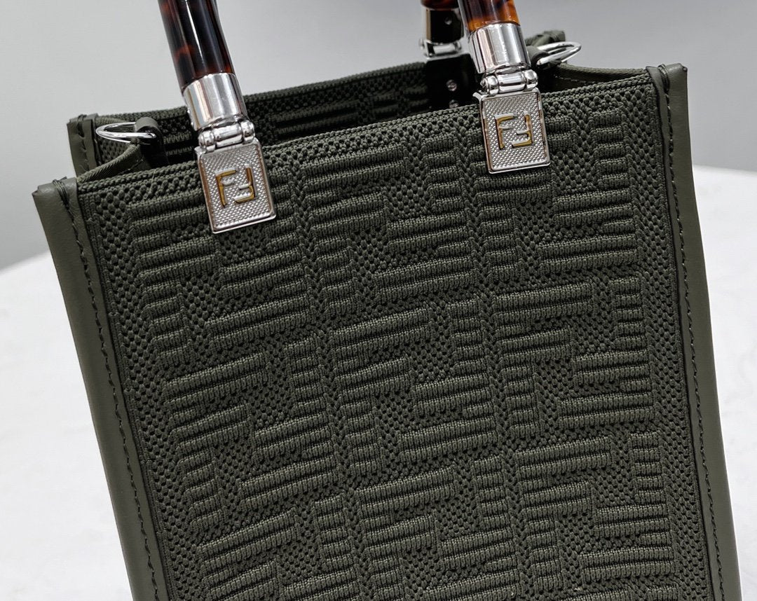 Fendi Sunshine Shopper Ff Black Mini Crossbody Bag