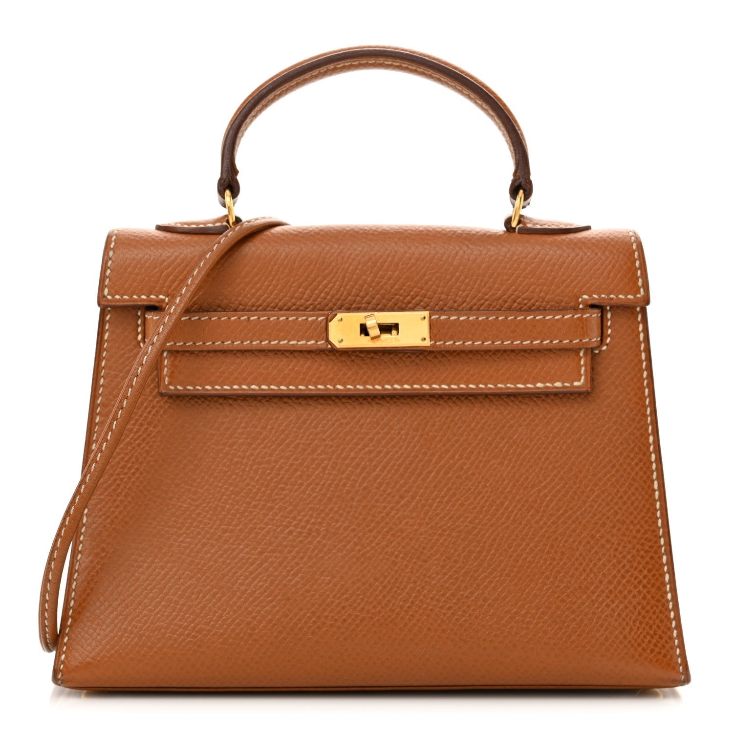 Hermes Courchevel Kelly Sellier Handbag Gold Micro Travel Bag