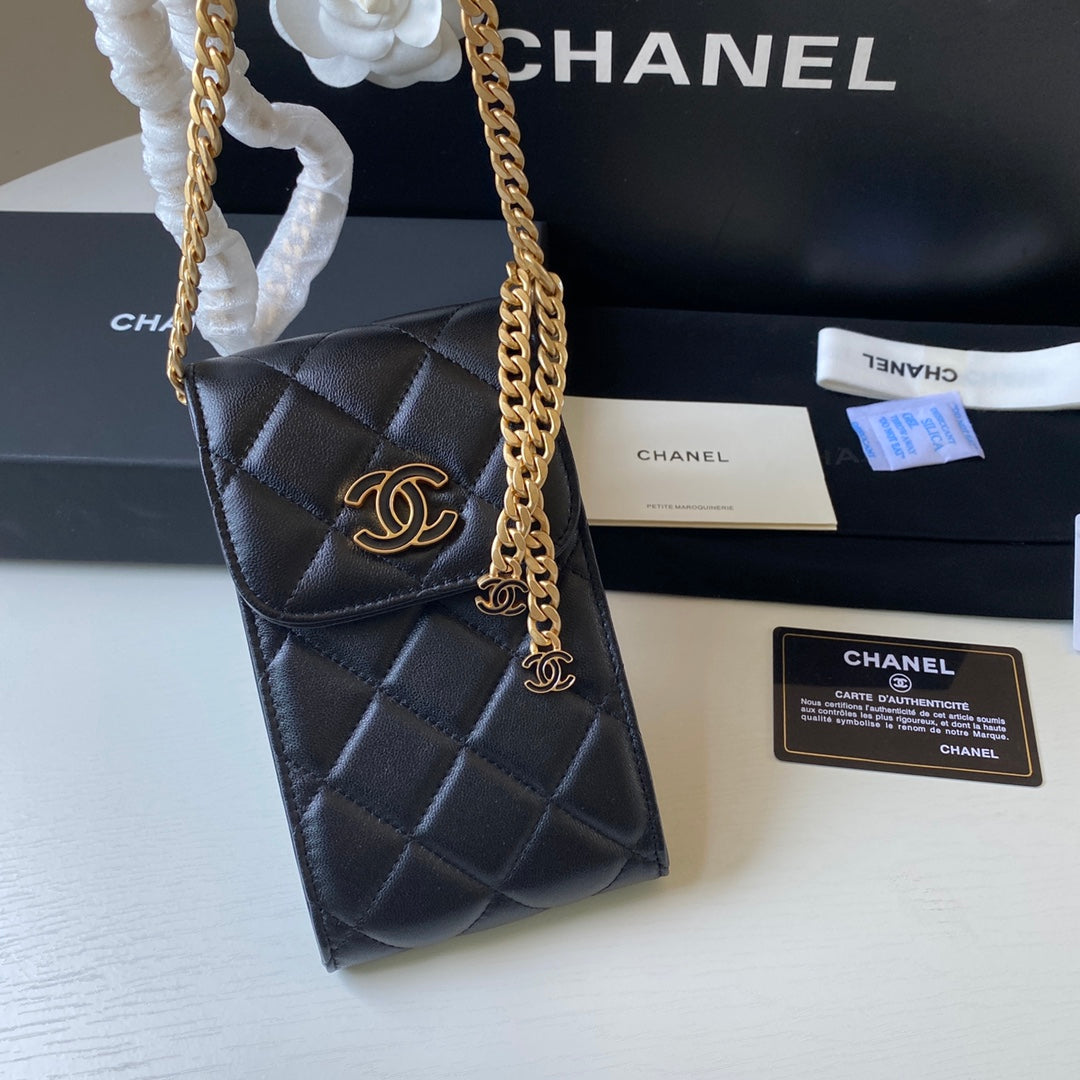 CHLPhone Holder 15cm 6in Black Handbag