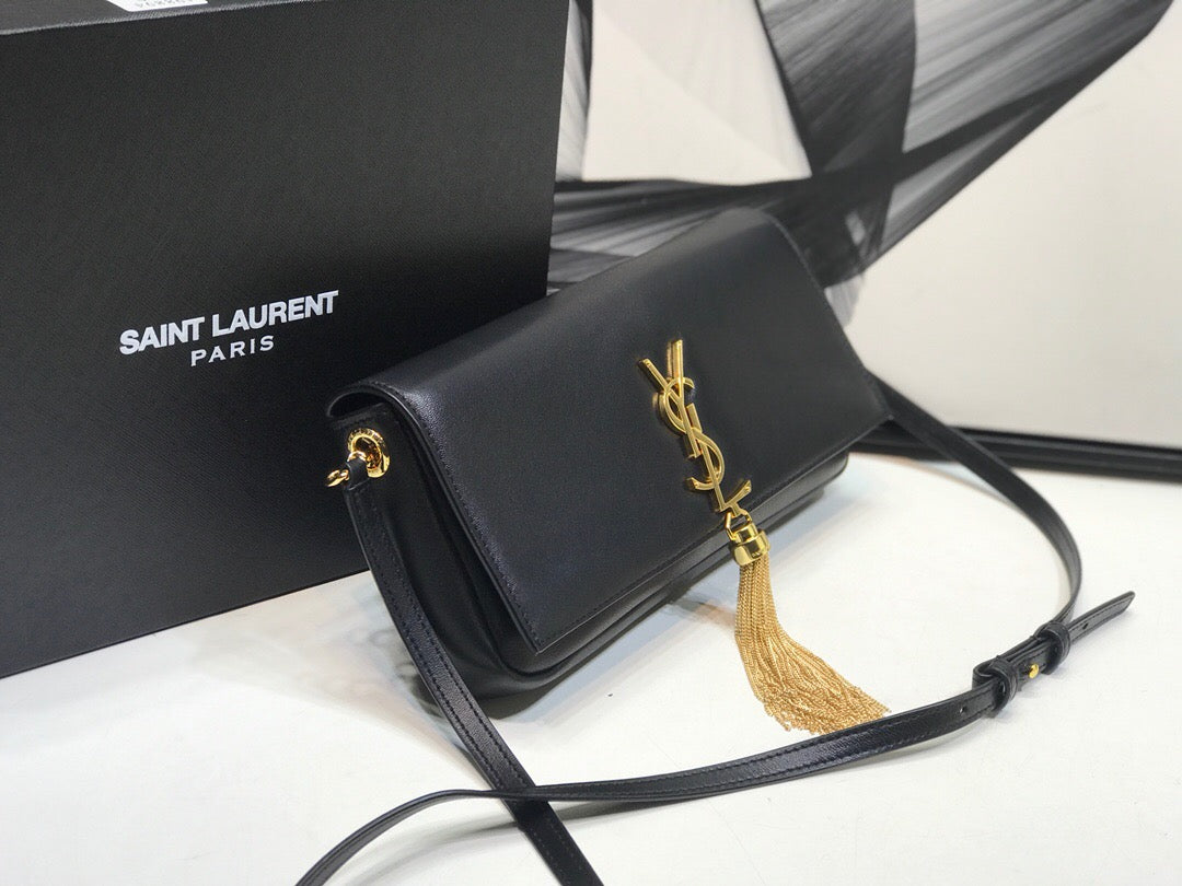 YSL Saint Laurent YSL Top Quality Kate Tassel Shoulder Bag Black Small