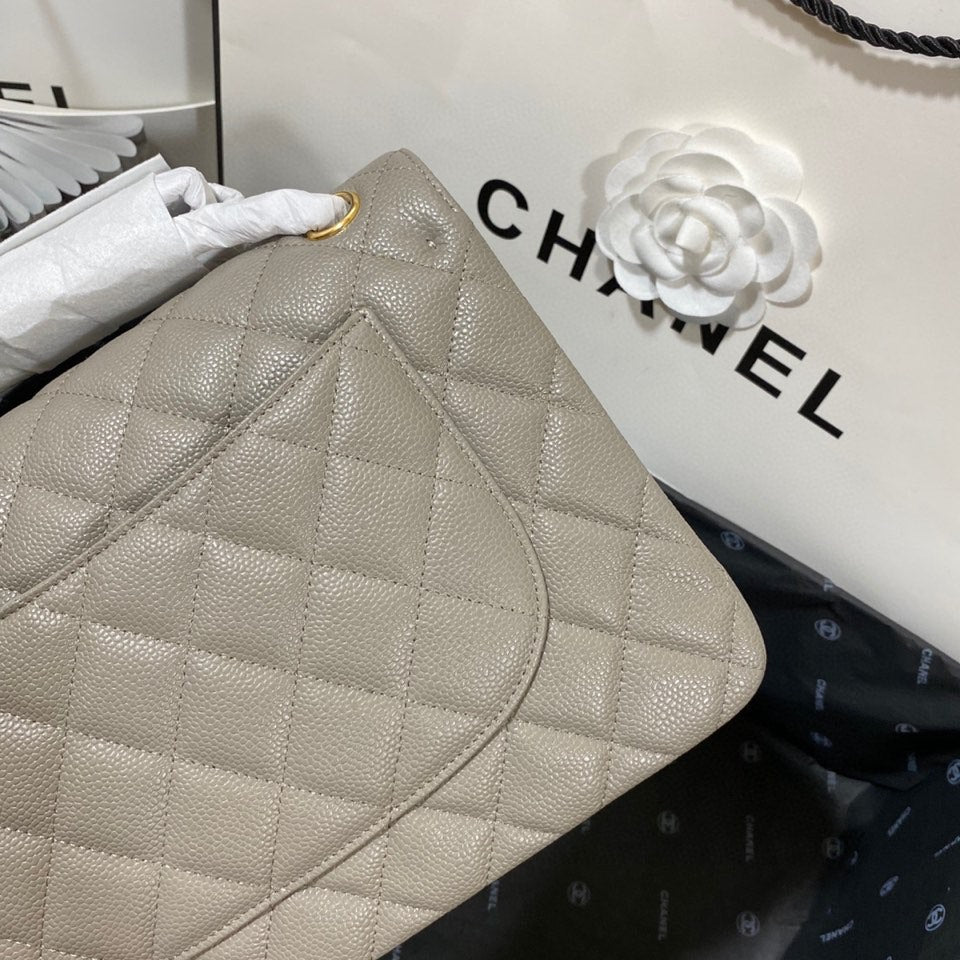 CHLLarge Classic Hardware , ’s Gold Grey Shoulder Bag