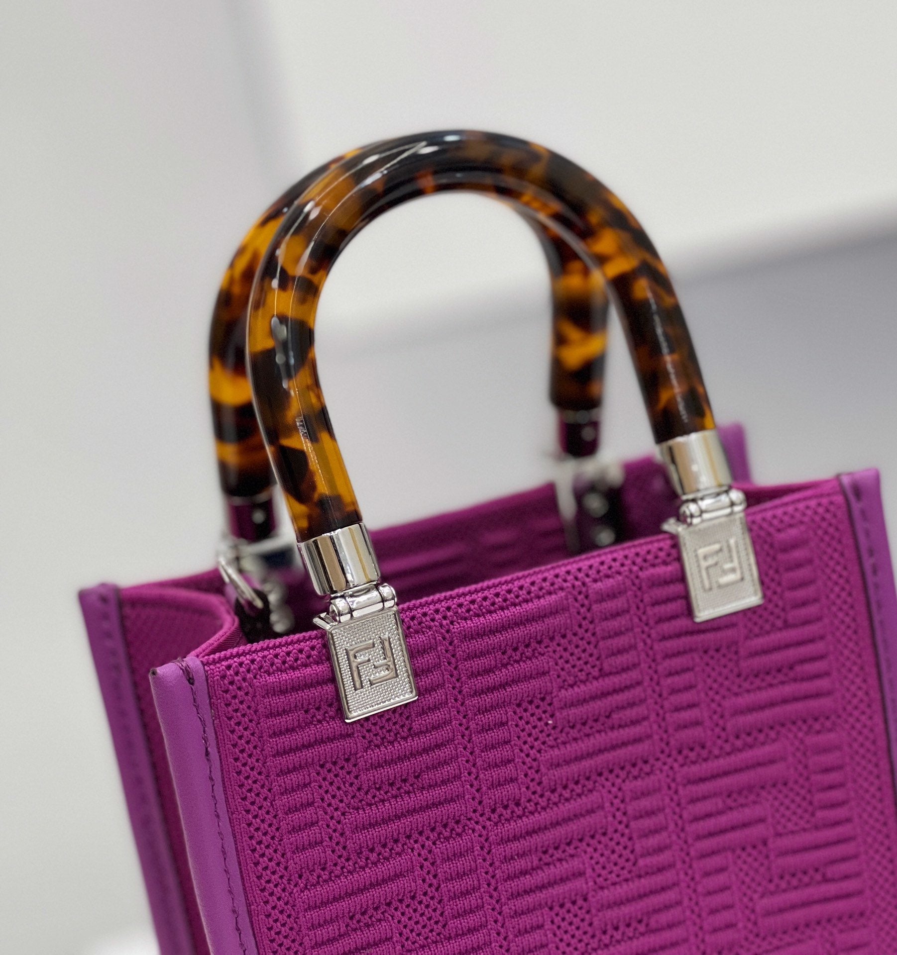 Fendi Sunshine Shopper Purple Ff Mini Crossbody Bag