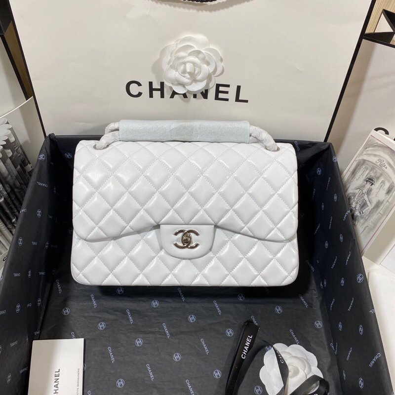 CHLLarge Classic Hardware , ’s White Silver Shoulder Bag