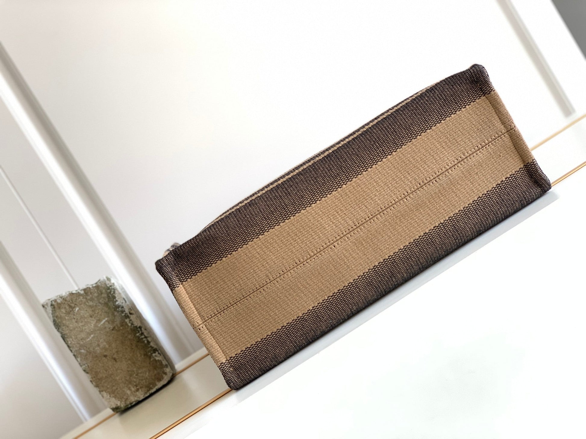 Top Quality Cabas Thais In Textile With Black Beige Travel Bag