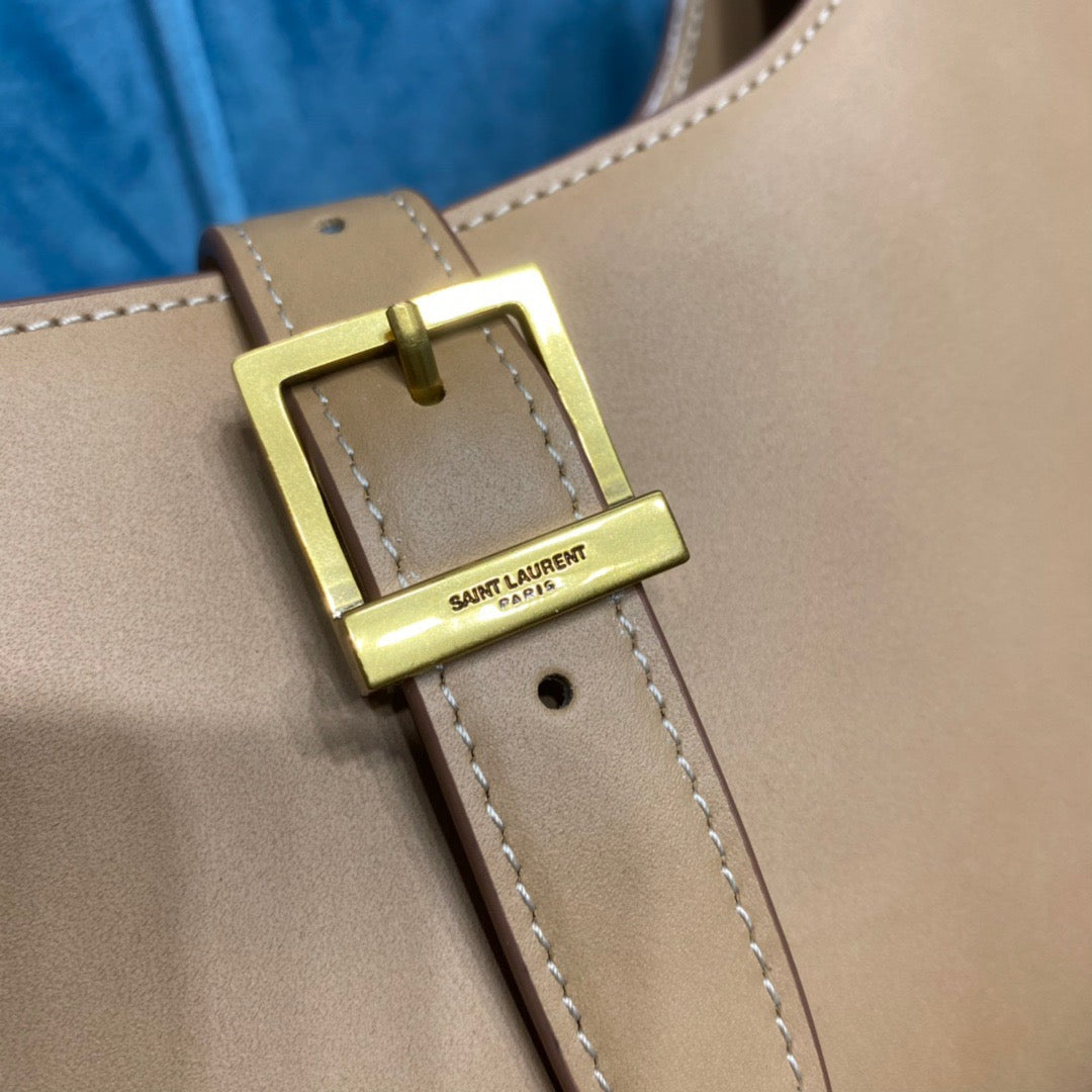 YSL Saint Laurent YSL Top Quality Le Fermoir Hobo Bag Brown Shoulder Bag