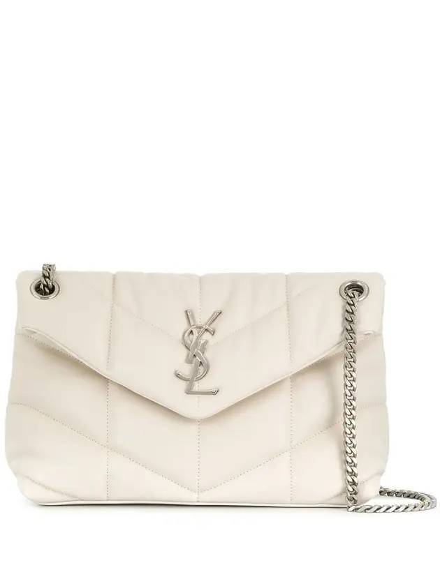 YSL Saint Laurent Saint Laurent Trending Puffer Lambskin Chain Shoulder Quilted White Shoulder Bag