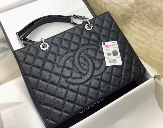 Chanel Classic Tote Bag Hardware For Women Black Silver