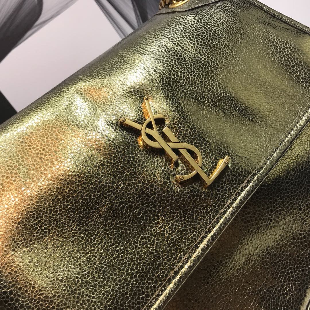 YSL Saint Laurent Niki Yellow Copper 11in 28cm Medium Chain Handbag