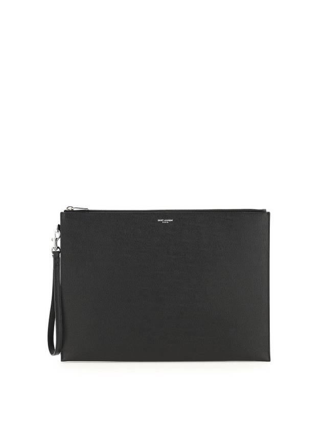 YSL Saint Laurent Saint Laurent Trending Grain Clutch Bag Leather Black