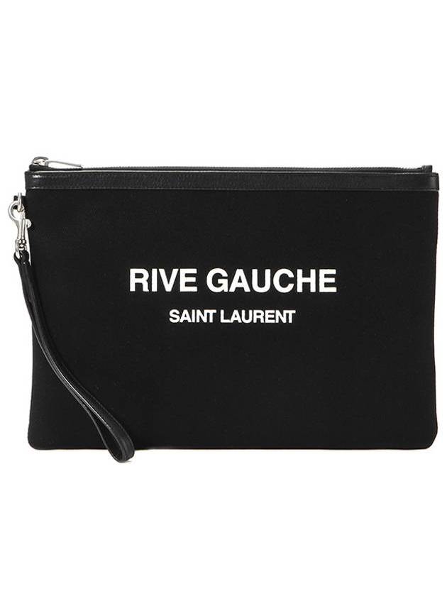 YSL Saint Laurent Saint Laurent Trending Rive Gauche Zipper Strap Black Clutch Bag
