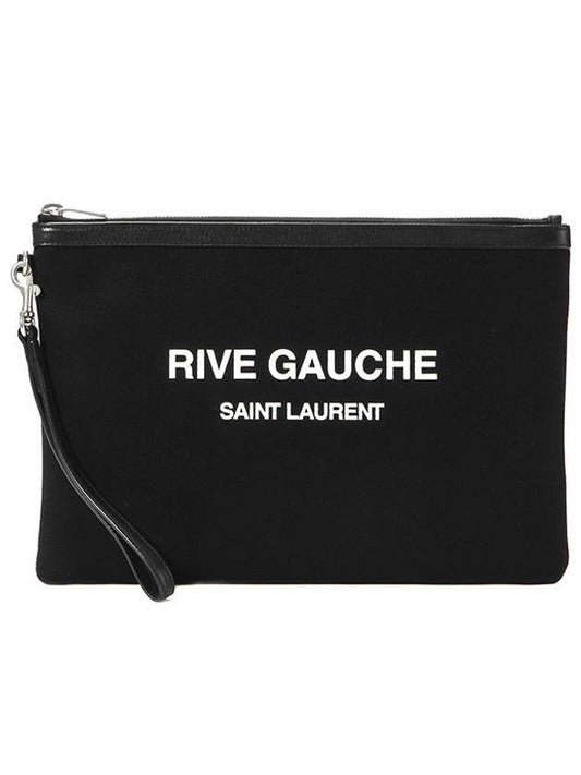 YSL Saint Laurent Saint Laurent Trending Rive Gauche Zipper Strap Black Clutch Bag
