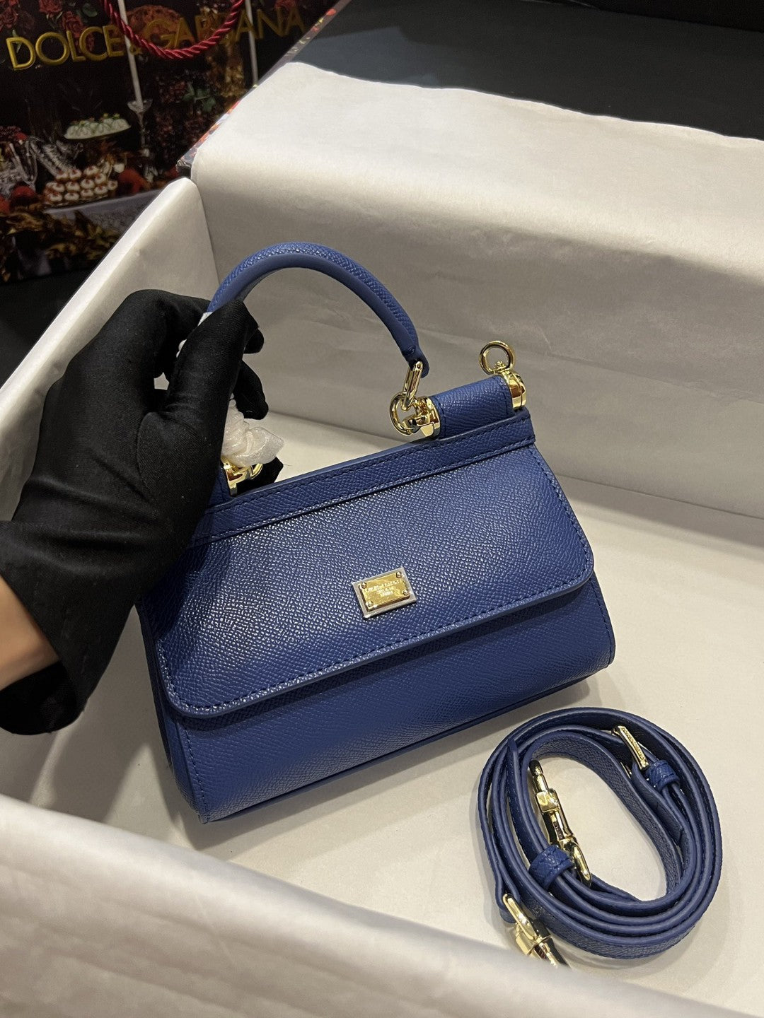 Top Quality Sicily Bag In Dauphine For Blue Small Travel Bag