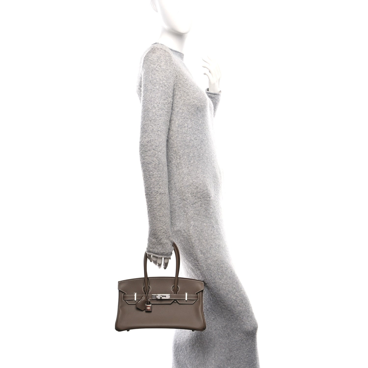 Hermes Evercolor Shoulder Birkin Light Etoupe Shoulder Bag