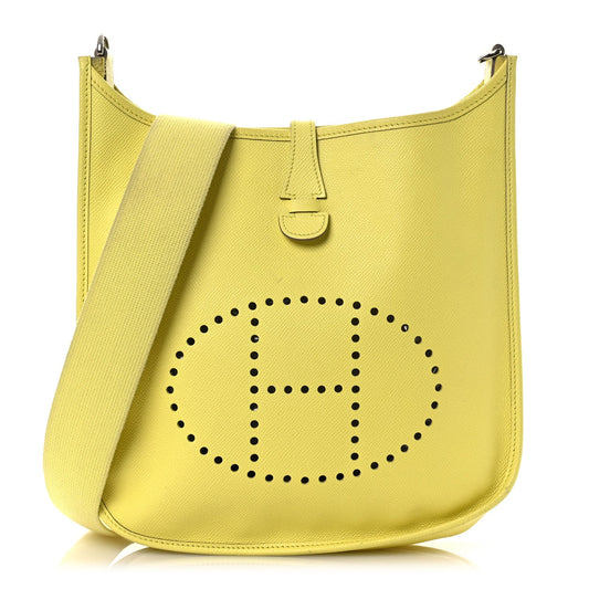 Hermes Epsom Evelyne Iii Pm Lime Handbag Travel Bag