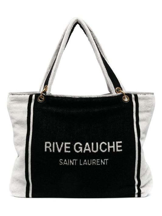 YSL Saint Laurent Saint Laurent Trending Women Rive Gauche Tote Black White Tote Bag