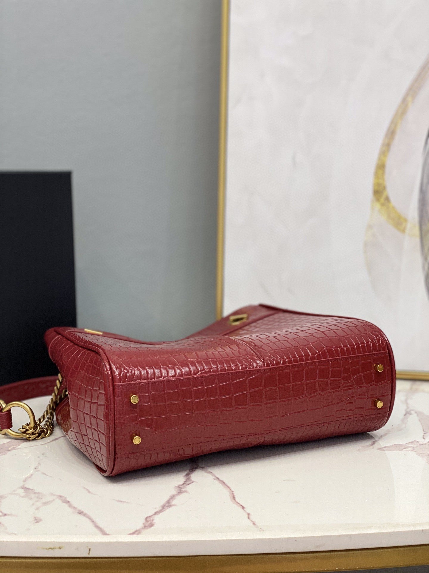 YSL Saint Laurent YSL Top Quality Claude Effect Tote Bag Red