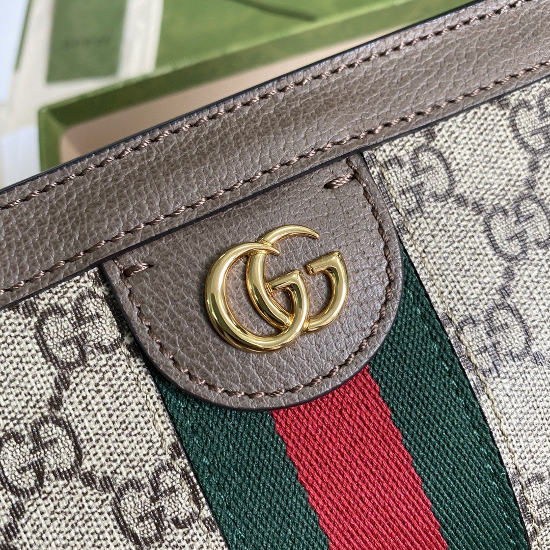 gg Ophidia Ebony gg Supreme Canvas Brown Beige Red Shoulder Bag