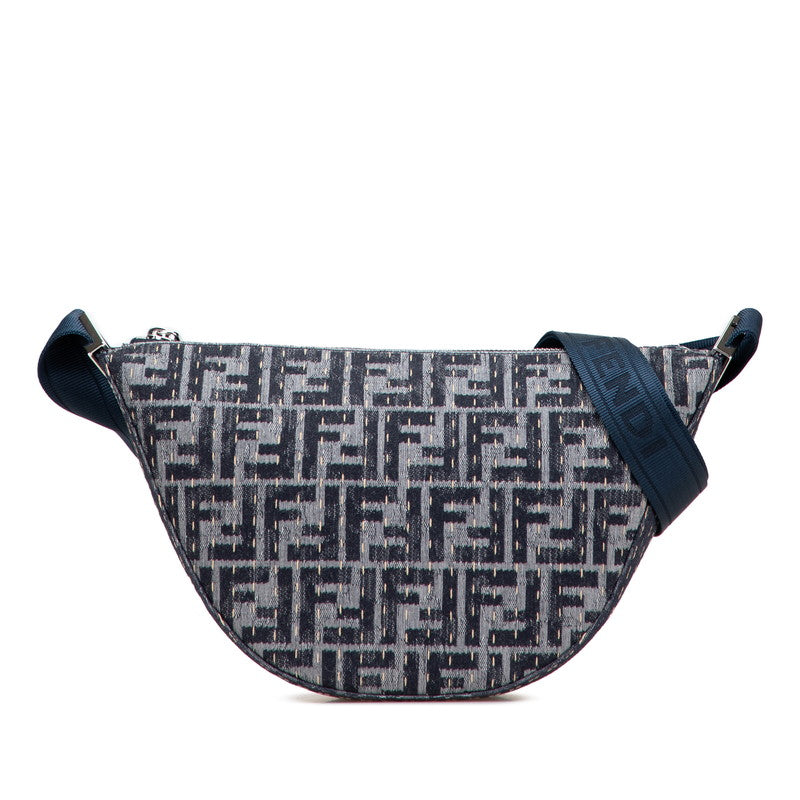 Fendi Melon Zucca Shoulder Bag Leather Canvas Small