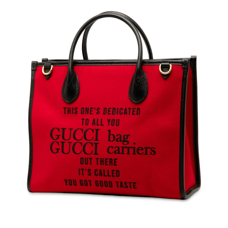 Gucci 100Th Anniversary 2Way Bag Leather Canvas Travel Bag