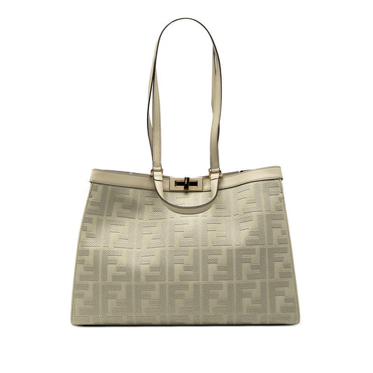 Fendi Ecktote Zucca 2Way Bag Leather Canvas Tote Bag