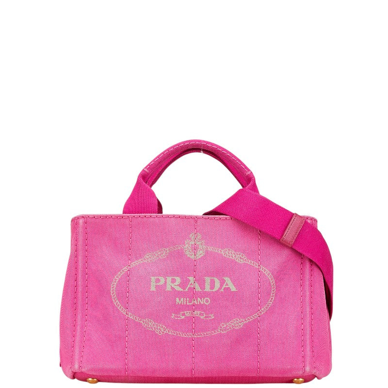 Prada Canapa 2Way Bag Canvas Travel Bag 2Way Handbag Pink