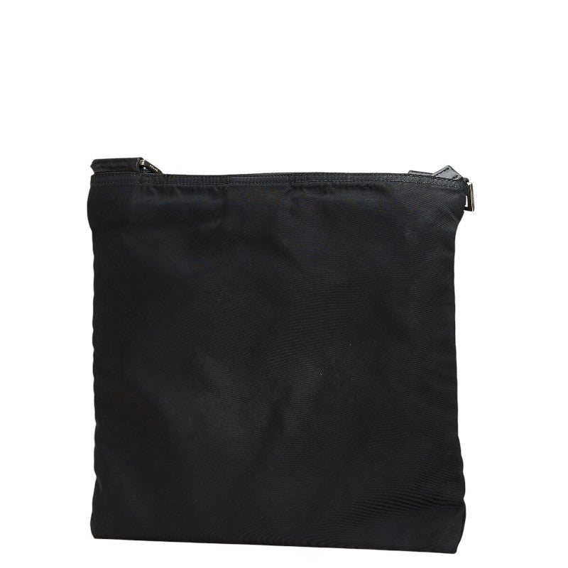 Prada Triangle Plate Shoulder Bag Nylon Logo Shoulder Bag Black
