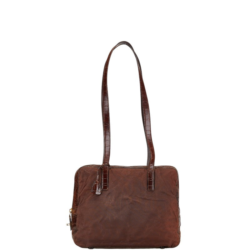 Prada Triangle Plate 2Way Bag Leather Nylon Logo Travel Bag 2Way Bag 7