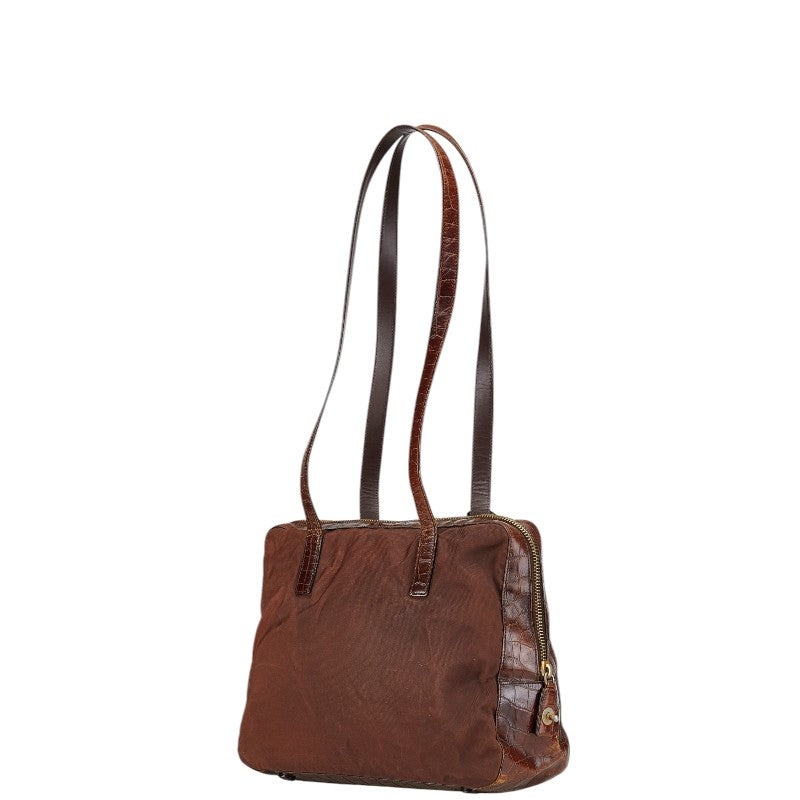 Prada Triangle Plate 2Way Bag Leather Nylon Logo Travel Bag 2Way Bag 7