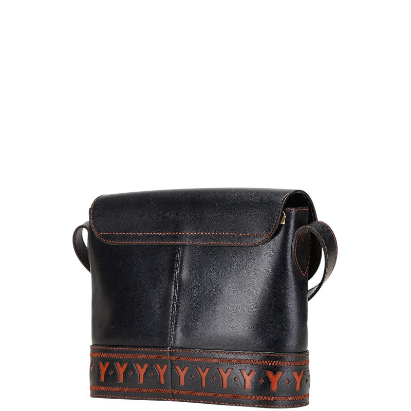 YSL Saint Laurent Cutout Shoulder Bag Leather Leather Shoulder Bag