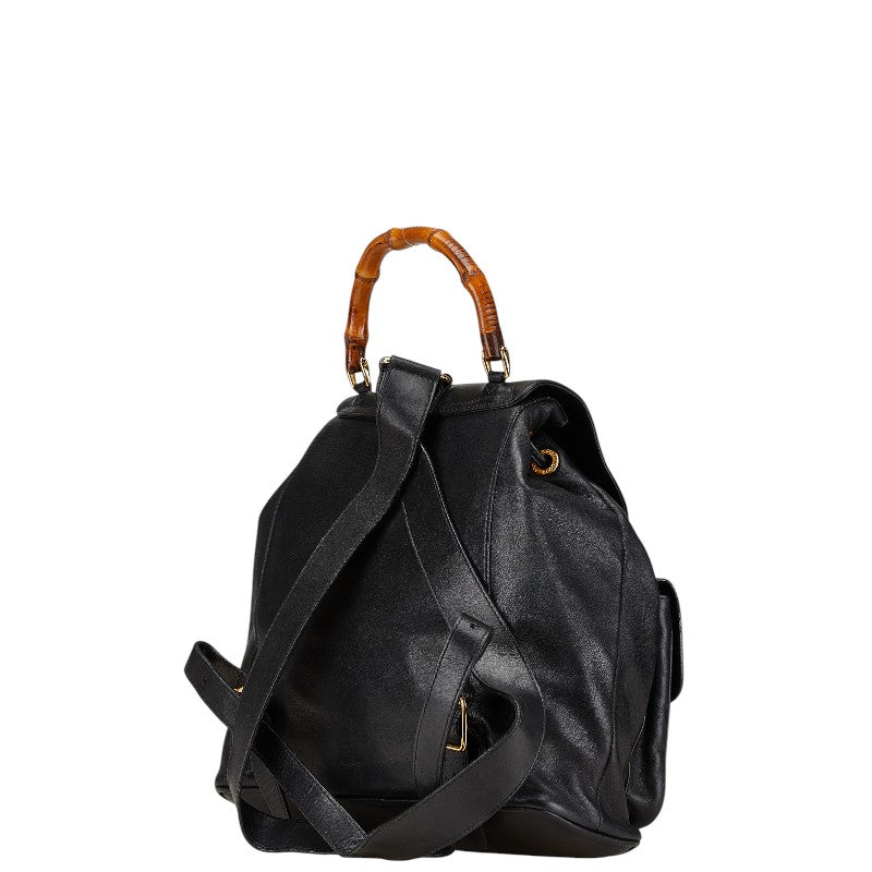 Gucci Bamboo Backpack Leather Black 3