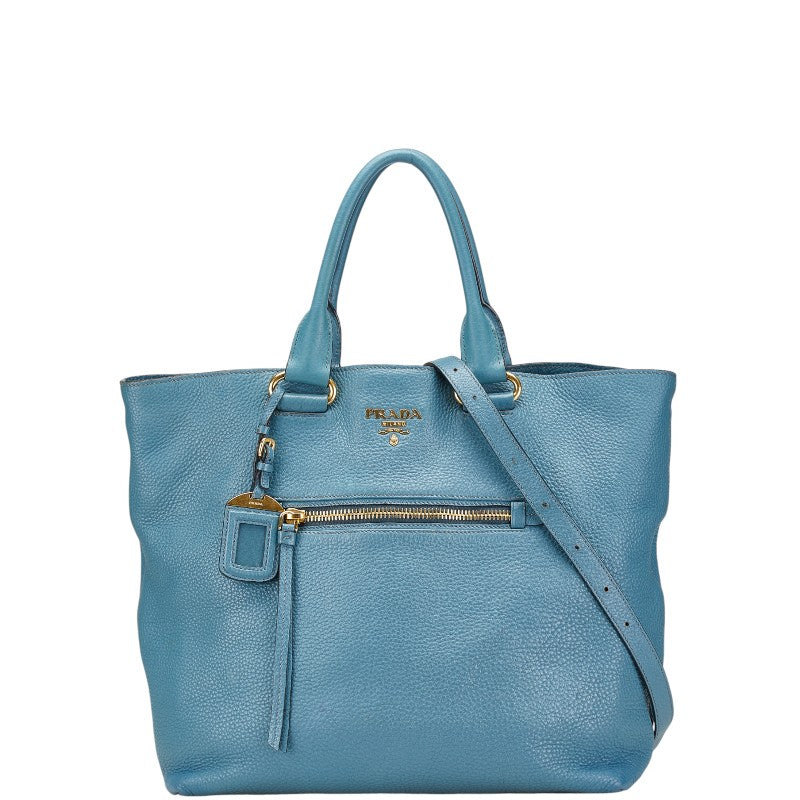 Prada Hardware 2Way Bag Leather Logo Shoulder Bag