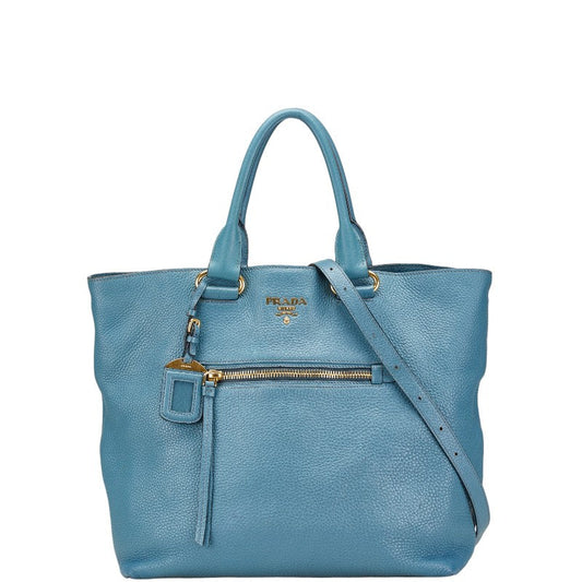 Prada Hardware 2Way Bag Leather Logo Shoulder Bag