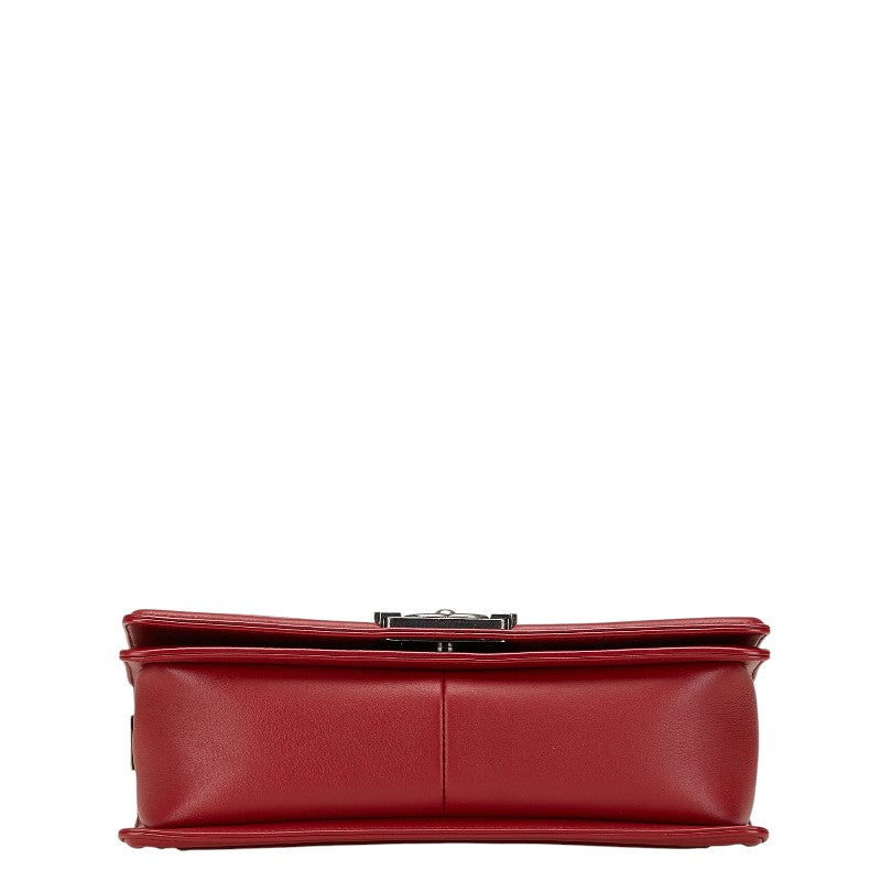 Boy Lambskin Shoulder Bag Chain Red
