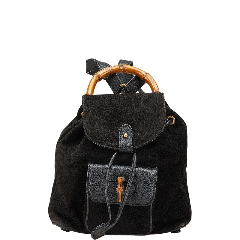 Gucci Bamboo Backpack Leather Suede 5