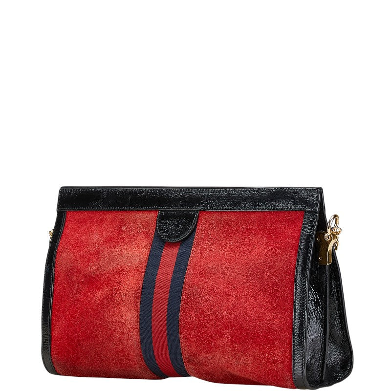 Gucci Ophidia Shoulder Bag Leather Suede Red 503876