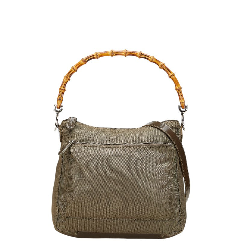 Gucci Bamboo 2Way Bag Leather Nylon Travel Bag