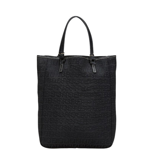 Fendi Zucchino Handbag Leather Canvas Travel Bag