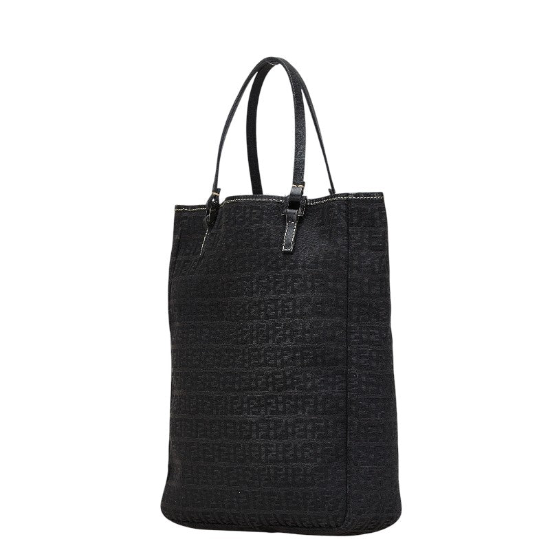 Fendi Zucchino Handbag Leather Canvas Travel Bag