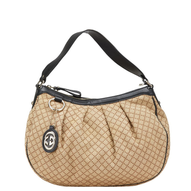 Gucci Diamante Shoulder Bag Leather Canvas