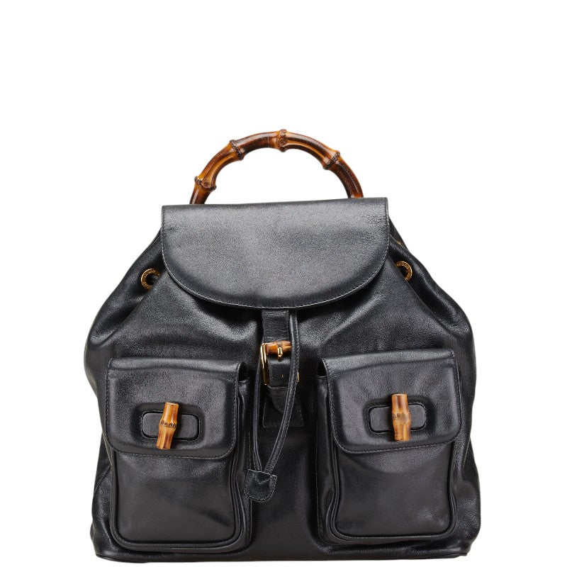 Gucci Bamboo Backpack Leather Backpack 20