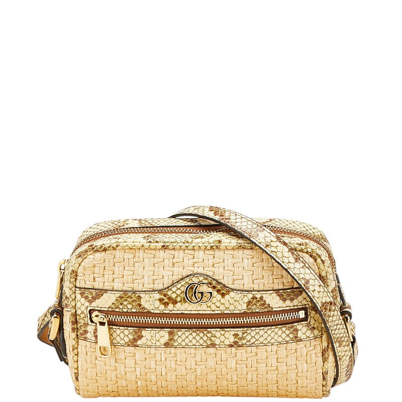 Gucci Marmont Python Shoulder Bag Raffia