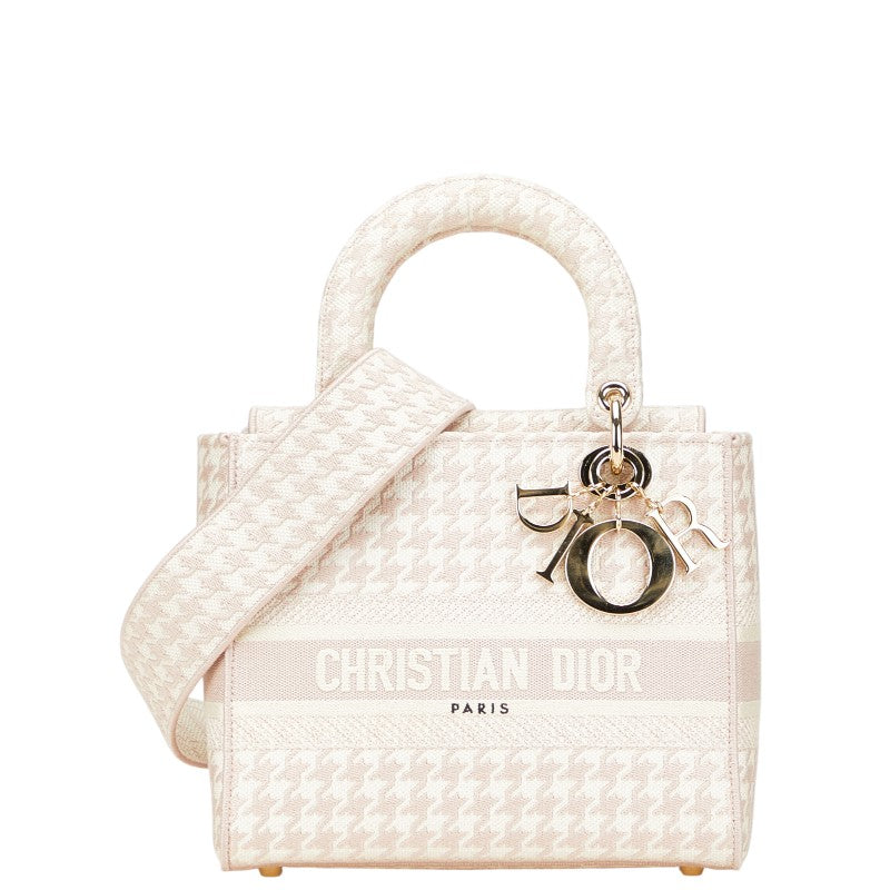 Dior Lady Houndstooth 2Way Bag Canvas Travel Bag