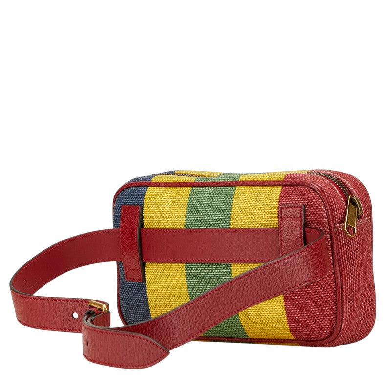 Gucci Baia Dera Waist Bag Leather Canvas Travel Bag