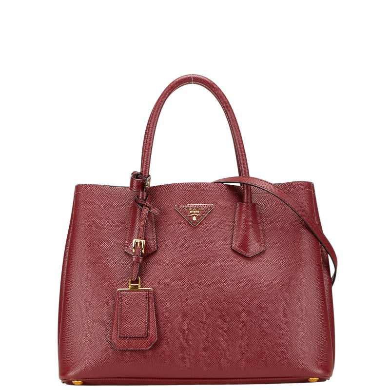 Prada Triangle Plate 2Way Bag Saffiano Logo Travel Bag Saffiano 2Way Bag